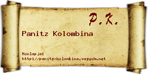 Panitz Kolombina névjegykártya